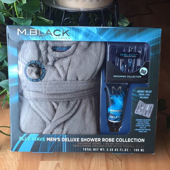 🎉HP🎉 M. Black Men’s Signature Series Deluxe Robe With Grooming Set - Picture 6 of 11